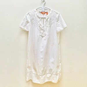 Joe Fresh - White Poplin Cotton  Embroidered Dress